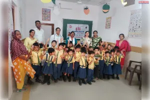 बाल वाटिका पब्लिक स्कूल में बच्चों का स्वास्थ्य परीक्षण एवं पो6षण जागरूकता कार्यक्रम आयोजित