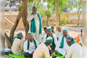 महमूदाबाद ब्लॉक परिसर में भाकियू (टिकैत) का जोरदार प्रदर्शन
