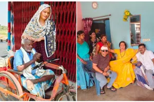 महामंडलेश्वर किरन नंदगिरी का मानवीय चेहरा, दुद्धी में बुजुर्ग असहाय की मदद कर पेश की मिसाल