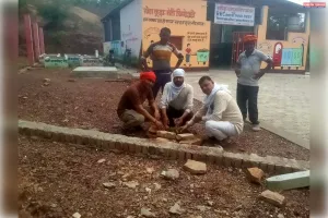 विश्व पर्यावरण दिवस पर ग्राम प्रधान ने किया पौधरोपण।
