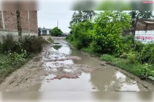 6 वर्षों से मरम्मत के इंतजार में दर्जनों गांवों को जोड़ने व गन्ना क्रय केंद्र तक जाने वाली  सड़क जर्जर