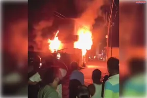 सिलेंडर ब्लास्ट से दहला मौजमपुर, मकान का लिंटर और दीवार गिरी