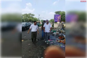 म्युनिसिपल कॉर्पोरेशन कमिश्नर ओजस्वी अलंकार ने चल रहे काम का इंस्पेक्शन किया