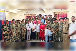 जिले के पाथारकांदी दोहालिया स्थित 16वीं बटालियन BSF मुख्यालय में सीमा चेतना मंच ने मनाया राखी बंधन उत्सव।