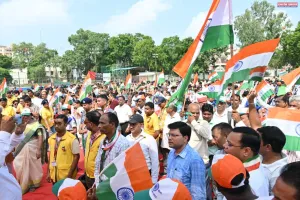 हर घर तिरंगा अभियान के तहत निकली विशाल तिरंगा यात्रा, तिरंगे के रंग में रंगा शहर 