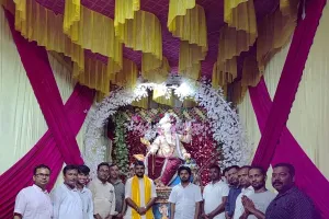 आरएसएस के विभाग प्रचारक ने गणेश प्रतिमाओं का किया  दर्शन, सुख-समृद्धि की कामना