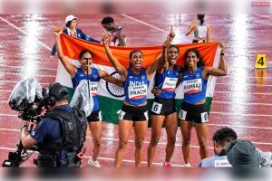 भारत ने एथलेटिक्स में जीता पहला स्वर्ण, चार बेटियों ने रचा इतिहास
