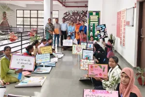 भाषा विवि में रंग, शब्द और संदेशों के संग गूंजा पोषण का संदेश