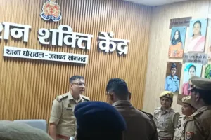 अपर पुलिस अधीक्षक ऑपरेशन  ने किया थाना घोरावल का अर्धवार्षिक निरीक्षण