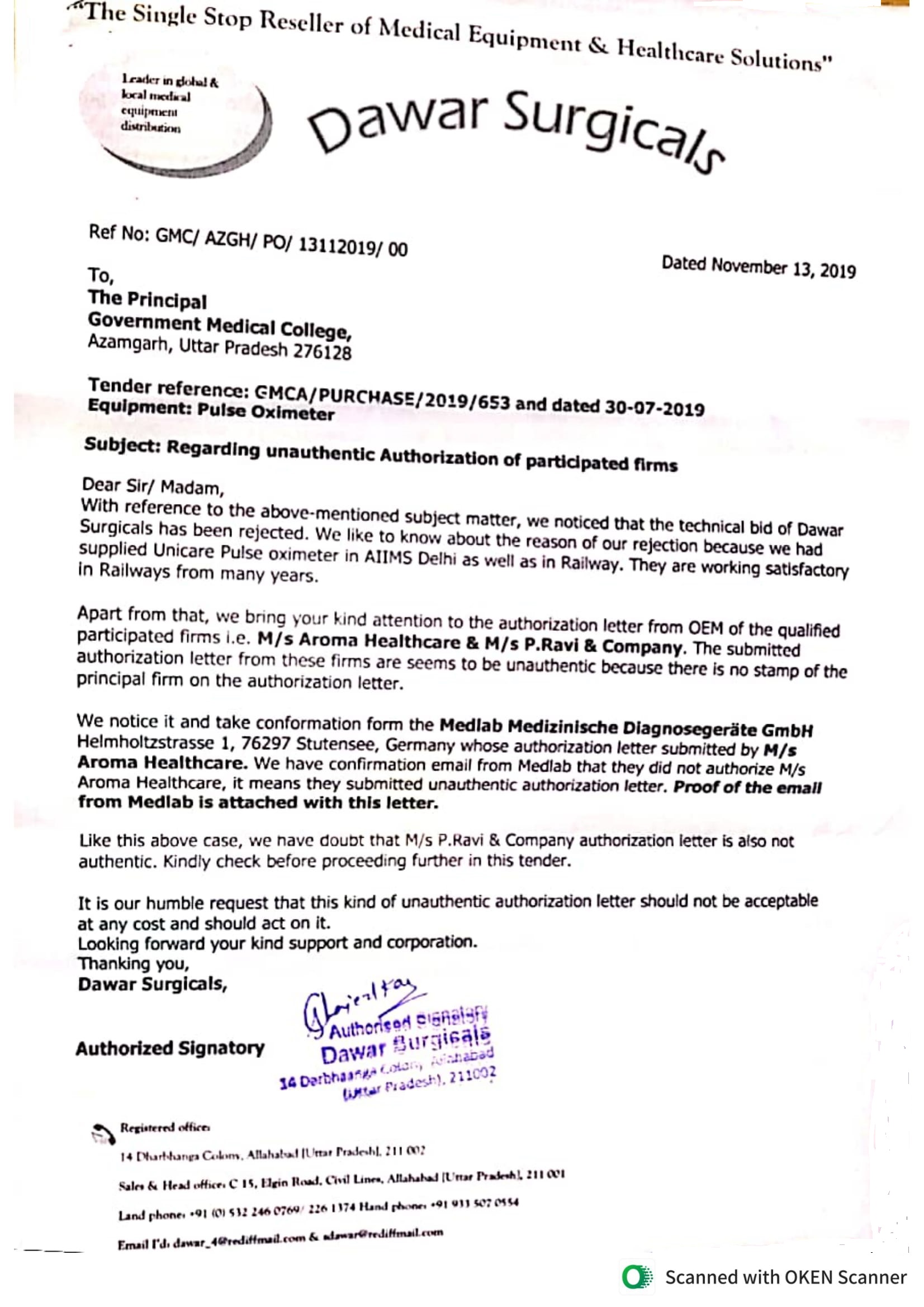 Compalint against Aroma health care